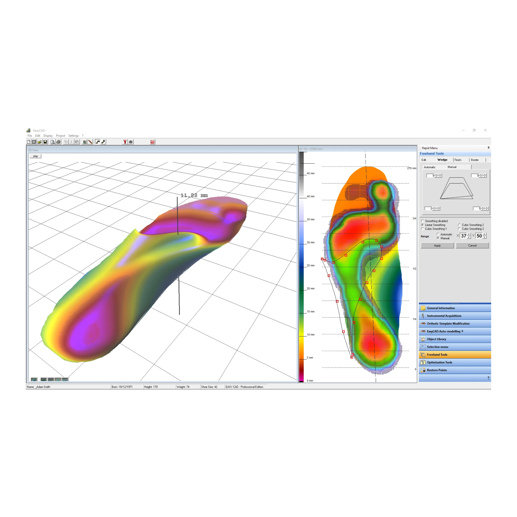 Изображение Программное обеспечение для моделирования стелек EasyCAD Insole 